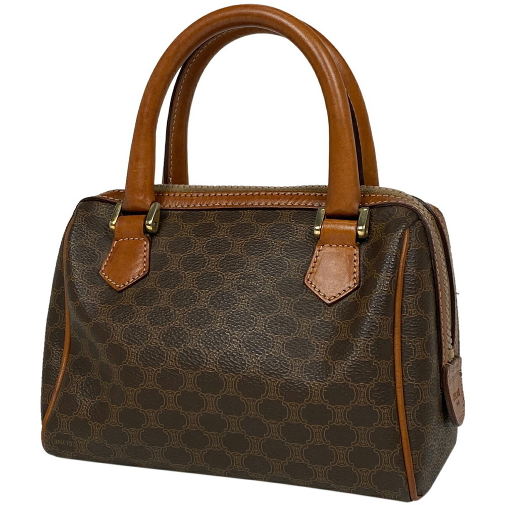 Celine Macadam Handbag Canvas Brown